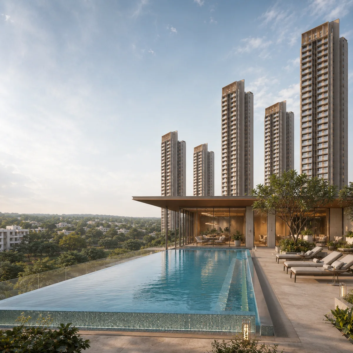 Indicative rooftop pool on the clubhouse terrace — Assetz Nari & Nami