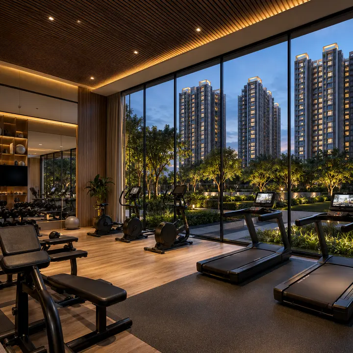 State-of-the-art gymnasium at Sattva Whitefield