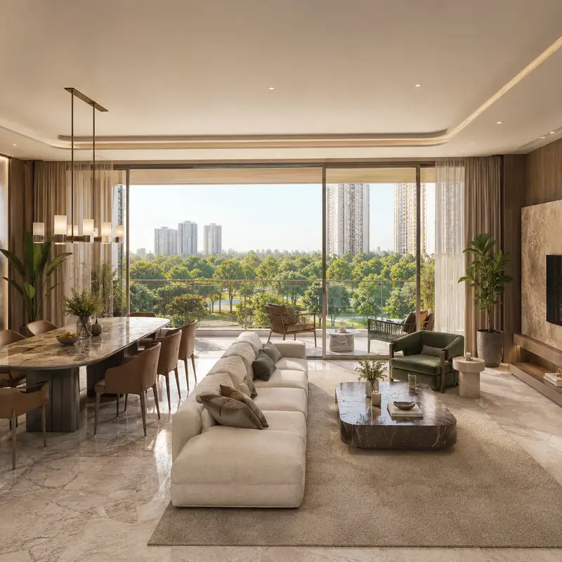 Living and dining interior - 3 BHK apartment at Sumadhura Kannamangala